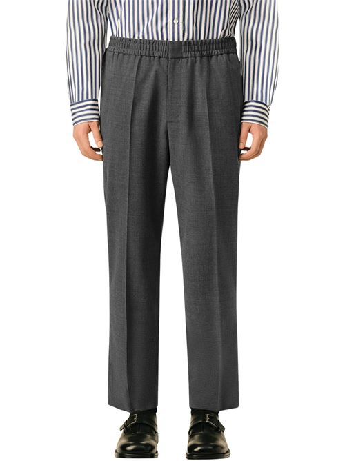 Pantaloni in lana con vita elasticizzata AMI PARIS | HTR226WV0211A189